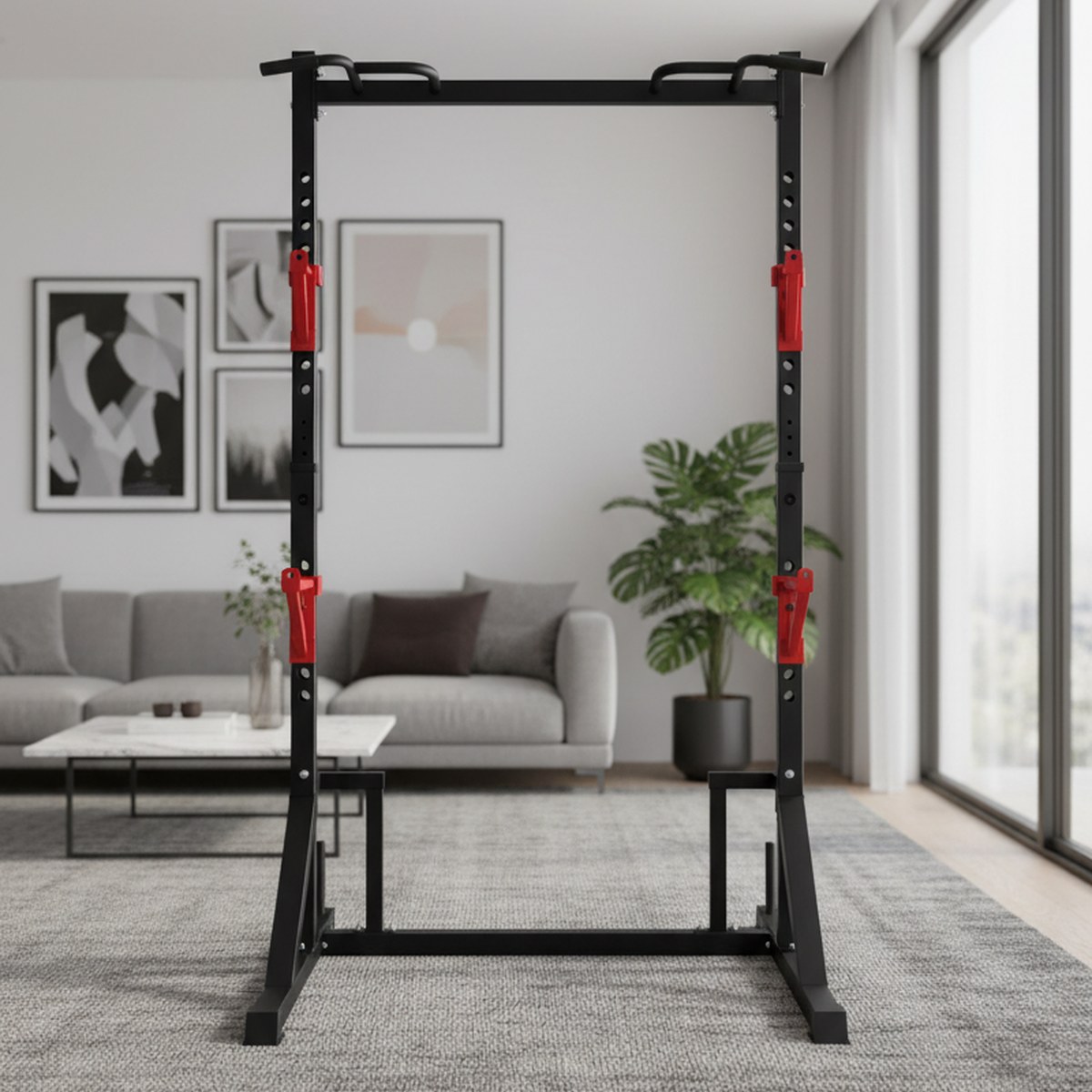 Home Gym Pull Up Bar - 조절 가능한 파워 랙과 풀업 바가