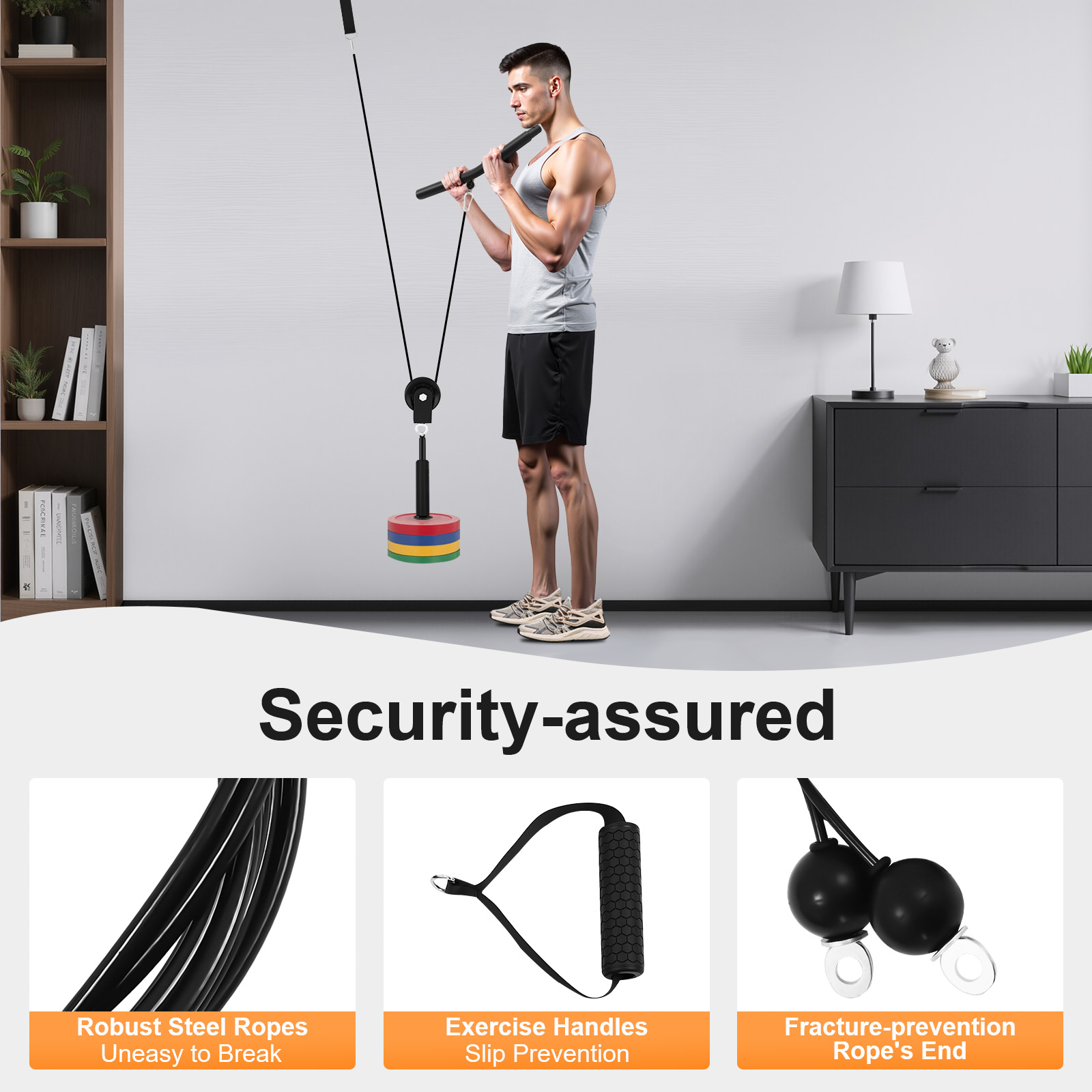 Home Gym Cable Pulley System - 120kg 케이블 풀 피트니스 시스템, 헬스