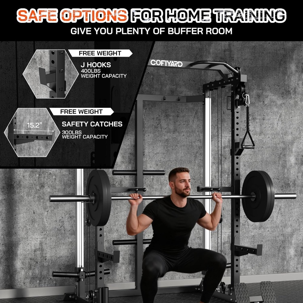 멀티 기능 스쿼트 파워 케이지 랙, 듀얼 풀리 및 케이 - Home Gym Cable Pulley System 리뷰 및 가격