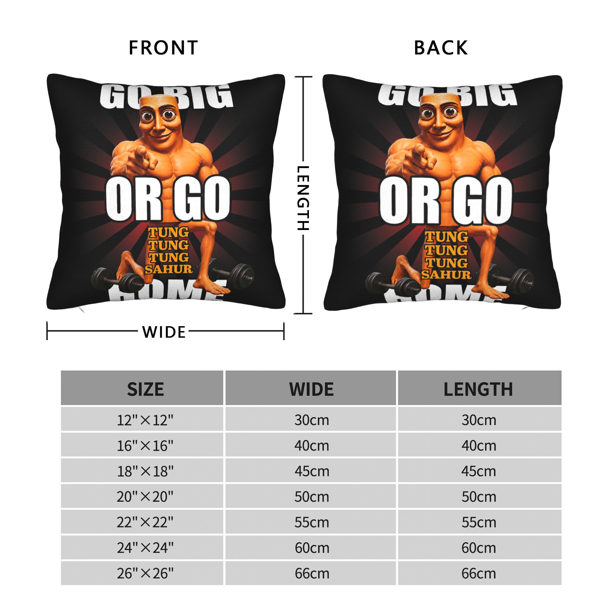 베개 커버 Go Big or Go Tung Tung S - Home Gym Yes Or No 리뷰 및 가격
