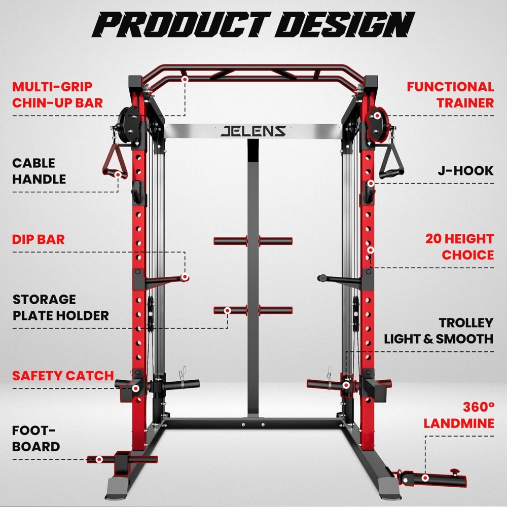 2000LBS 다기능 파워 랙(듀얼 풀리 시스템 포함) - Home Gym Cable Pulley System 리뷰 및 가격