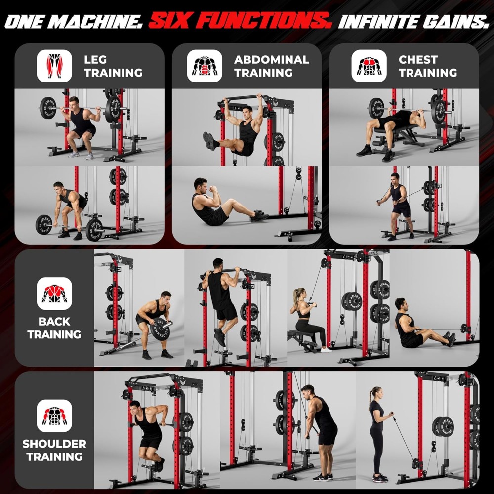 2000LBS 다기능 파워 랙(듀얼 풀리 시스템 포함) - Home Gym Cable Pulley System 리뷰 및 가격