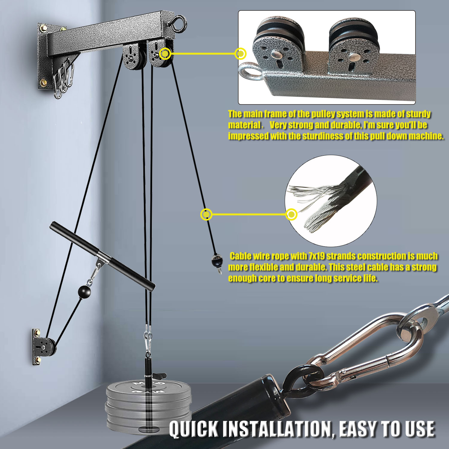 피트니스 벽걸이형 풀리 시스템, 웨이트 케이블 풀리 시 - Home Gym Cable Pulley System 리뷰 및 가격