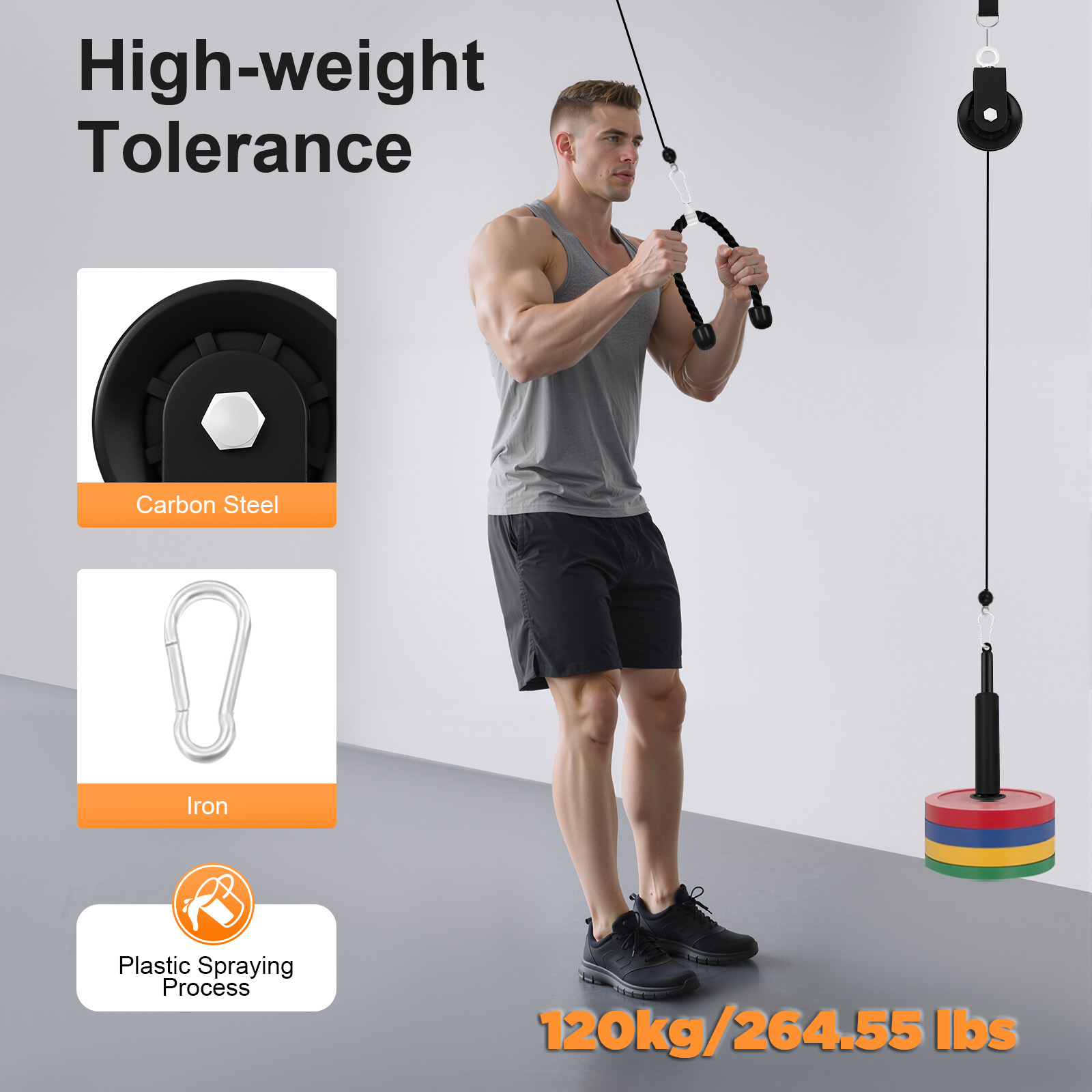 120kg 케이블 풀 피트니스 시스템, 헬스 근력 트레 - Home Gym Cable Pulley System 리뷰 및 가격