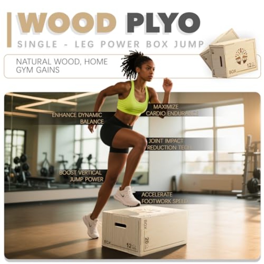 플라이오 박스 - 3-in-1 목재 플라이오메트릭 점프 - Home Gym Jump Box 리뷰 및 가격
